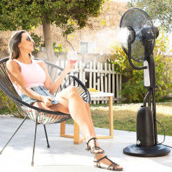 Ventilador Nebulizador de Pie con Mando a Distancia InnovaGoods Mistinn Negro...