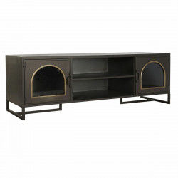 Mueble de TV DKD Home Decor Negro Cristal Metal (150 x 50 x 45 cm)