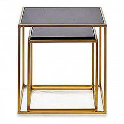 Set of 2 tables Black Golden 50 x 50 x 50 cm