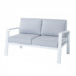 Divano a 2 Piazze Thais Bianco Alluminio 132,20 x 74,80 x 73,30 cm