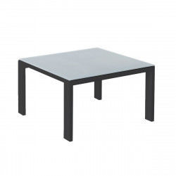 Hoofdtafel Thais Tafel Grafiet Aluminium Gehard glas 70 x 70 x 41 cm