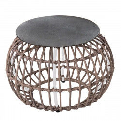 Side table Ariki 50 x 50 x 34 cm synthetic rattan Steel White