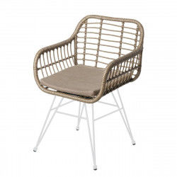 Sedia da giardino Ariki 57 x 62 x 80 cm rattan sintetico Acciaio Bianco